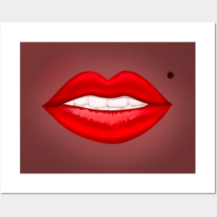 Sexy Pinup Girl Lips Posters and Art